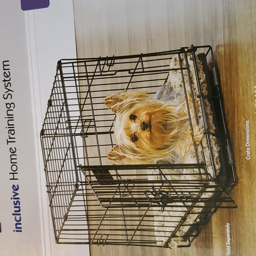Single door dog crate with bed